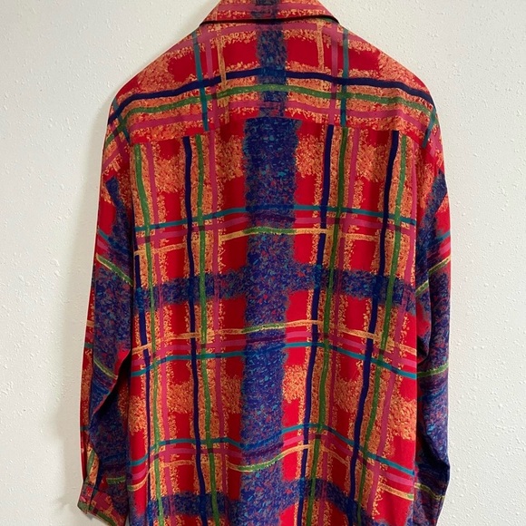 Vintage 90s Silk Jewels Bling Art To Wear Funky Blouse - Picture 5 of 5